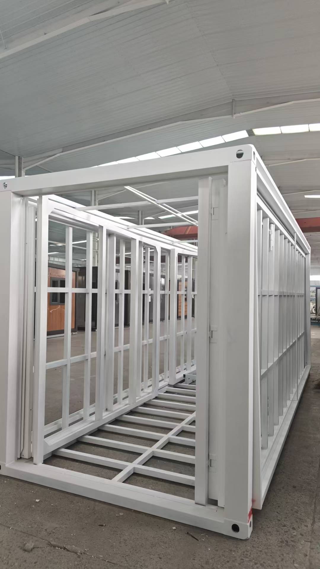 White Steel Building Frame with Wall and Floor Framing
